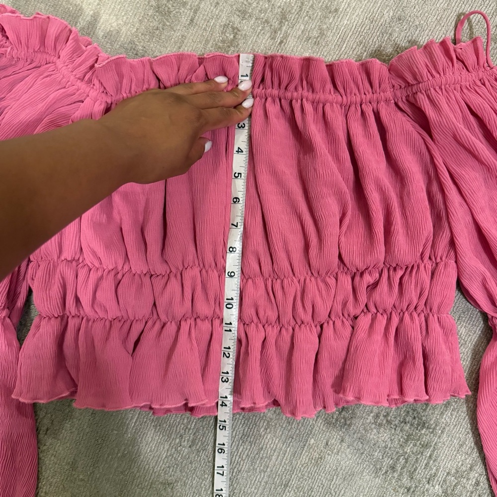 TULAROSA Pink Off-Shoulder Ruffle Top - Picture 6 of 8